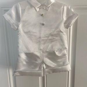 ￼ Four Piece Boy Christening Baptism Wedding Outfit￼ 0-3 Months